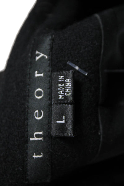 Theory Women Basic Jacket Black Wool Blend 3/4 Sleeve Size L