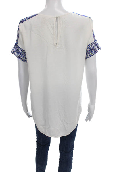 Michael Michael Kors Womens Tunic Blouse White Short Sleeve Viscose Size XS