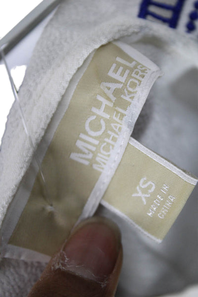 Michael Michael Kors Womens Tunic Blouse White Short Sleeve Viscose Size XS