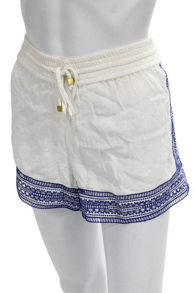 Michael Michael Kors Womens Sweat Shorts White Drawstring Polyester Size S