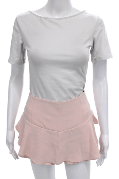 Zara Woman Womens Skater Skirt Pink Polyester Short Size L