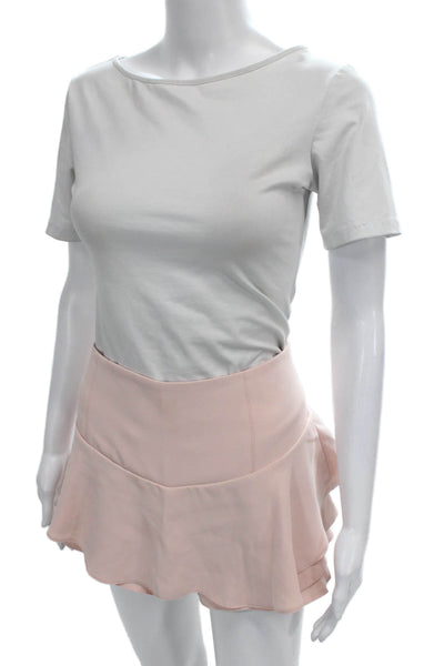 Zara Woman Womens Skater Skirt Pink Polyester Short Size L