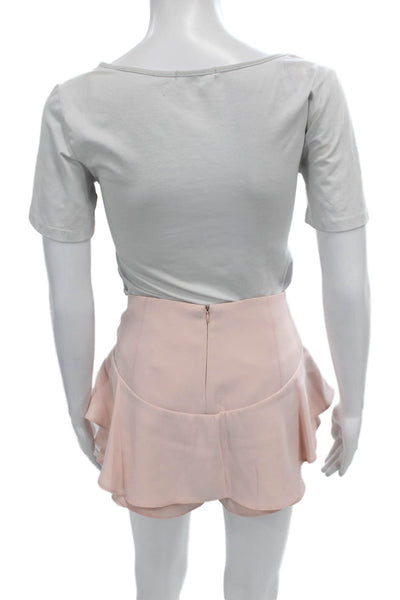 Zara Woman Womens Skater Skirt Pink Polyester Short Size L