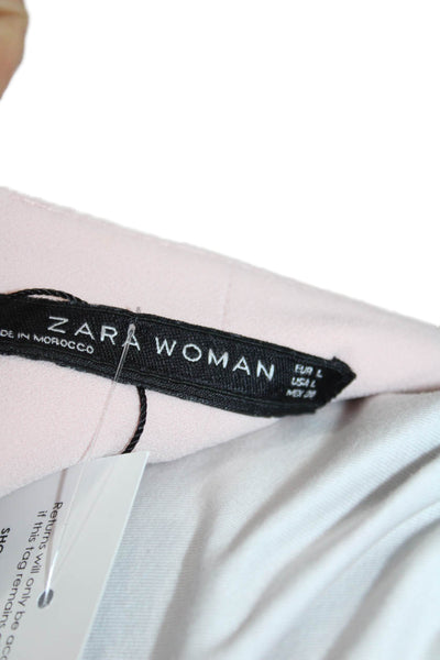 Zara Woman Womens Skater Skirt Pink Polyester Short Size L