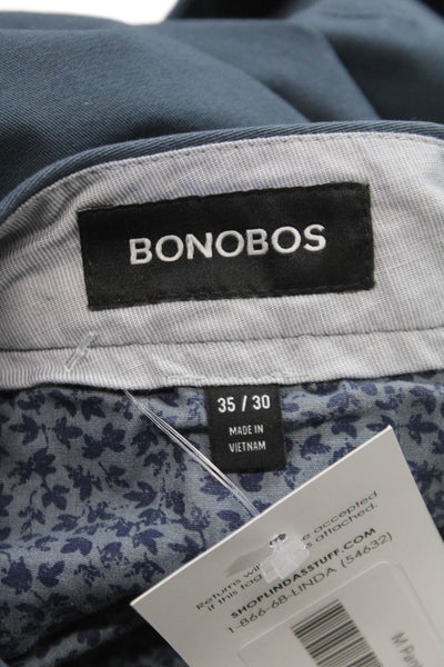 Bonobos Mens Chino Pants Blue Cotton Button Size 36