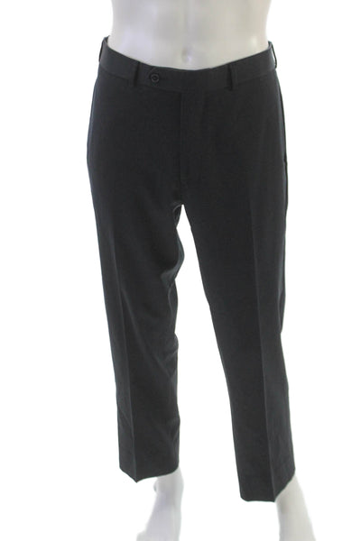 Brooks Brothers Men Gray Wool Dress Pants Button Closure Size 36