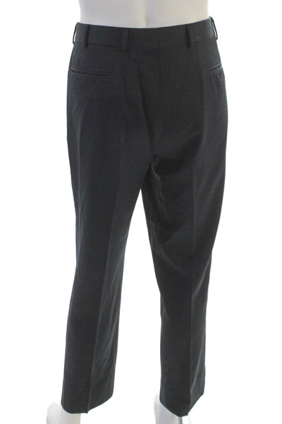 Brooks Brothers Men Gray Wool Dress Pants Button Closure Size 36