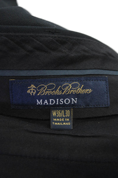 Brooks Brothers Men Gray Wool Dress Pants Button Closure Size 36