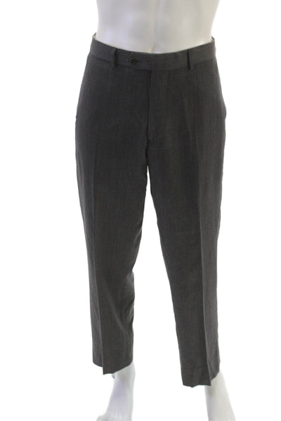 Brooks Brothers Mens Dress Pants Gray Wool Button Size 30