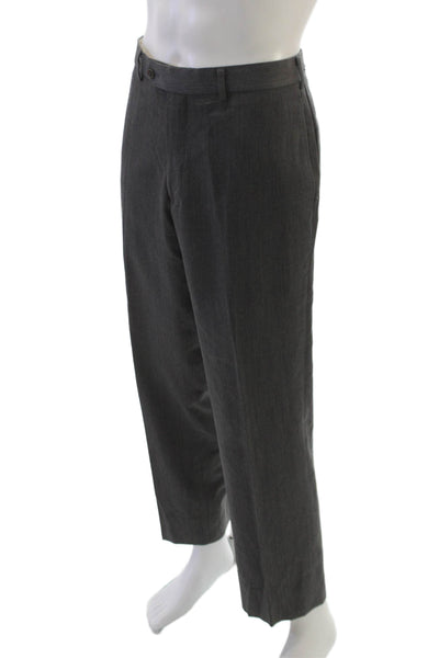 Brooks Brothers Mens Dress Pants Gray Wool Button Size 30