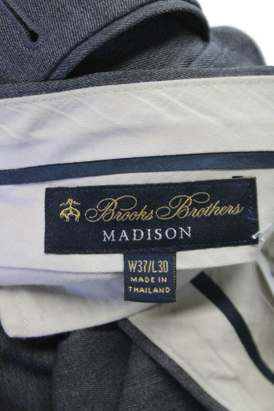Brooks Brothers Mens Dress Pants Gray Wool Button Size 30