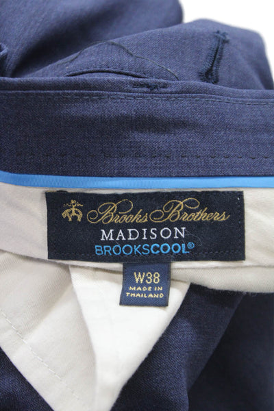 Brooks Brothers Mens Dress Pants Blue Wool Button Size 38