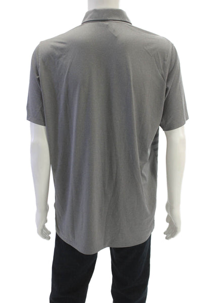 Nike Golf Mens Polo Gray Striped Polyester Collared Short Sleeve Size L