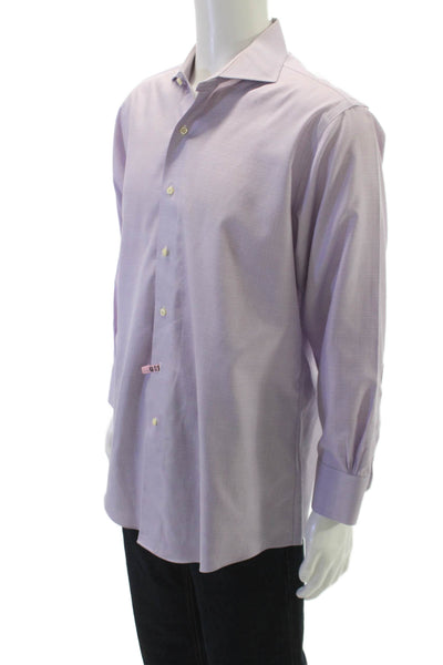 Brooks Brothers Mens Purple Supima Cotton Check Dress Shirt Size M