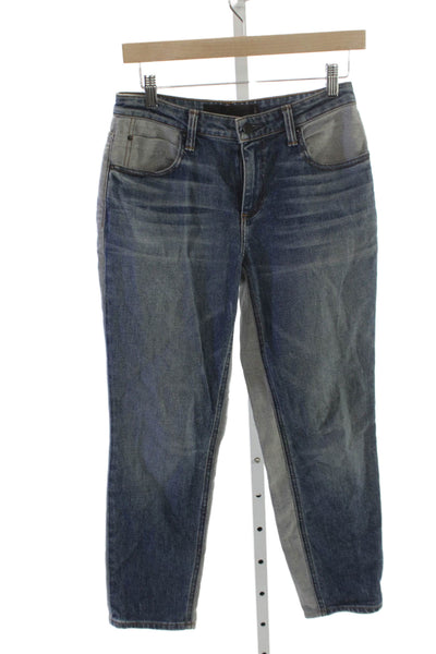 Alexander Wang Womens Straight Jeans Blue Cotton Blend Button Size 24