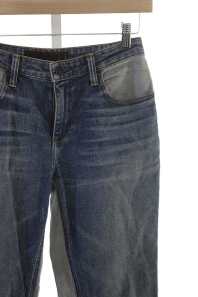 Alexander Wang Womens Straight Jeans Blue Cotton Blend Button Size 24