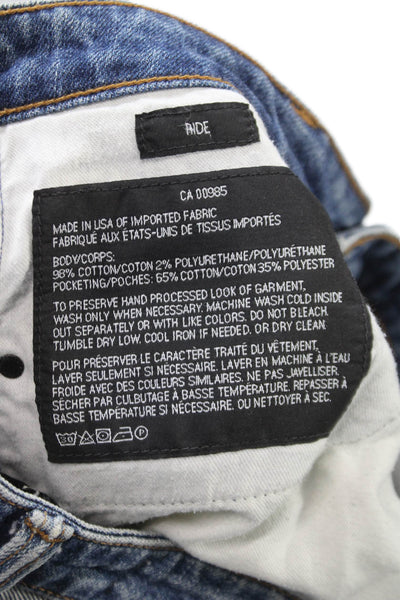 Alexander Wang Womens Straight Jeans Blue Cotton Blend Button Size 24