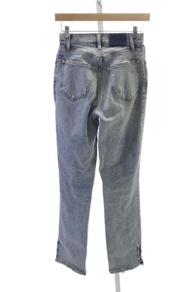 Abercrombie & Fitch Womens Straight Jeans Blue Cotton Mid Rise Size 00