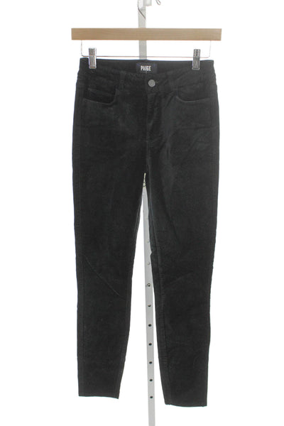 Paige Womens Black Cotton Ankle Jeans Button Size 24