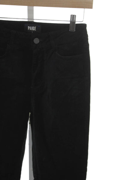Paige Womens Black Cotton Ankle Jeans Button Size 24