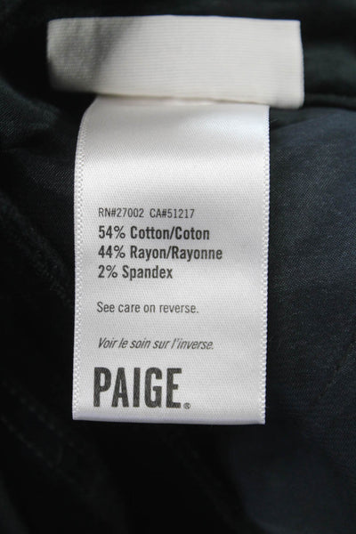 Paige Womens Black Cotton Ankle Jeans Button Size 24