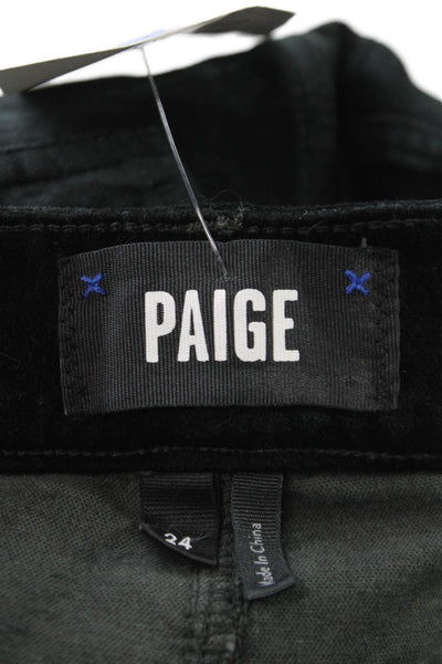 Paige Womens Black Cotton Ankle Jeans Button Size 24