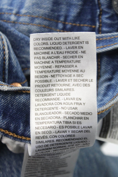 Levis Womens Straight Blue Cotton Jeans Low Rise Inseam 25 Size 24