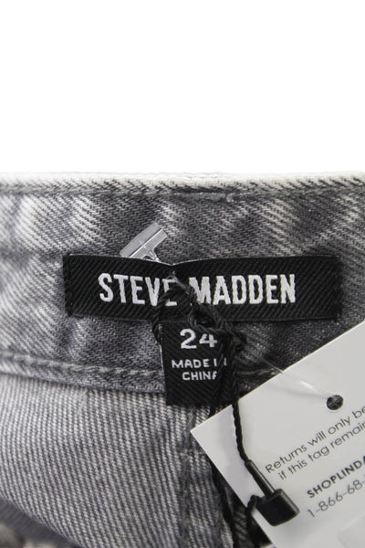 Steve Madden Womens Straight Gray Jeans 100% Cotton Size 24