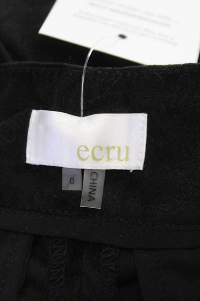 Ecru Womens Cropped Black Pants Hook & Eye Size 0