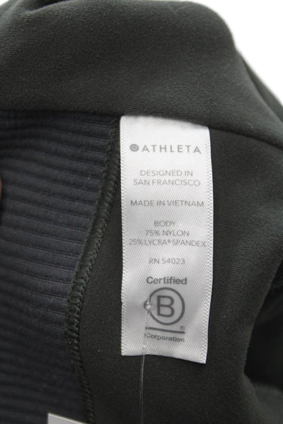 Athleta Women Ankle Leggings Green Nylon Pull On Size XS