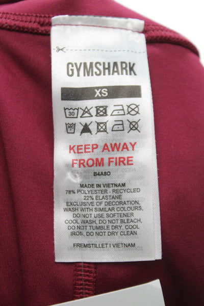 GYMSHARK Womens Red Ankle Leggings Recycled Polyester Elastane Size XS