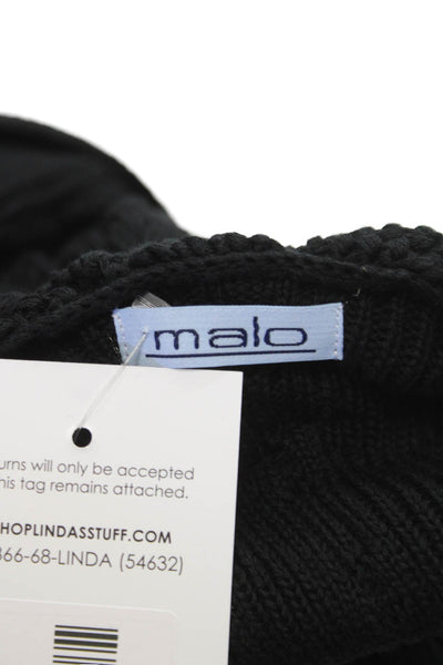 Malo Womens Sweater Dress Black Halter Sleeveless Cotton Pullover Size XS