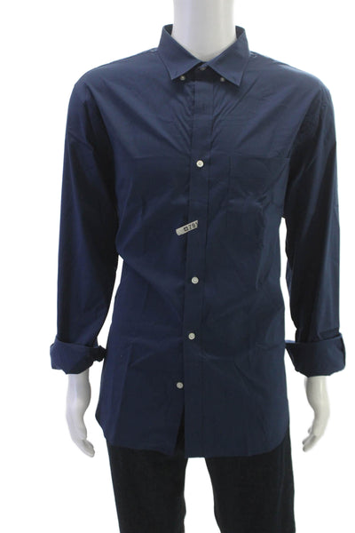 Banana Republic Mens Cotton Casual Button Down Shirt Blue Size XL