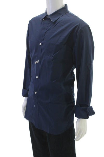 Banana Republic Mens Cotton Casual Button Down Shirt Blue Size XL