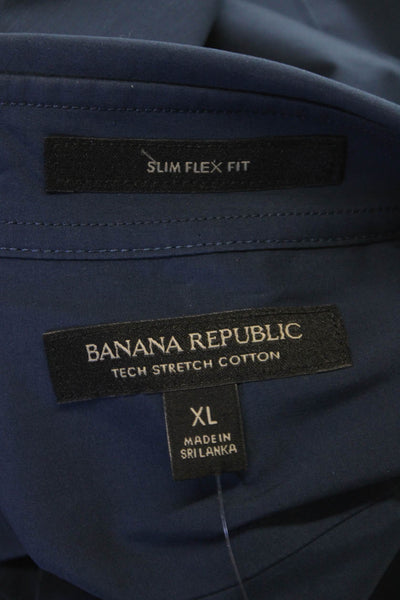 Banana Republic Mens Cotton Casual Button Down Shirt Blue Size XL