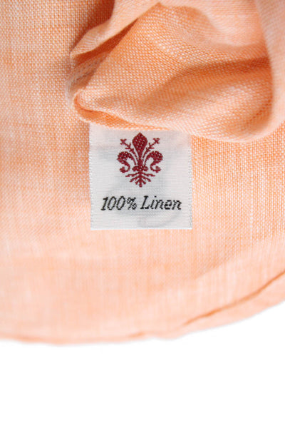 Oriali Mens Linen Casual Button Down Shirt Orange Size L