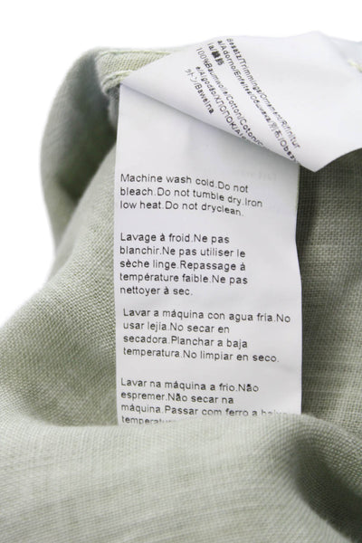 Boss Hugo Boss Mens Linen Casual Button Down Shirt Green Size 2X