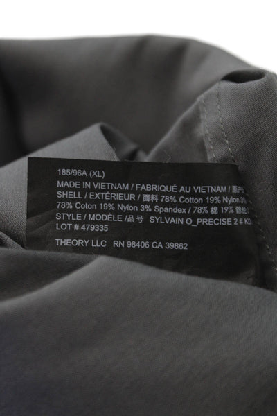 Theory Mens Cotton Casual Button Down Shirt Gray Size L