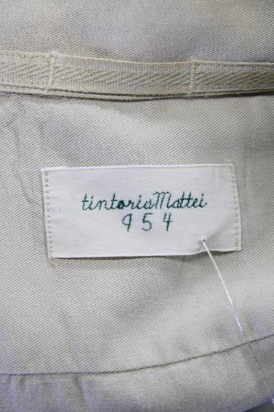 Tintoria Mattei Mens Cotton Collared Long Sleeve Button Down Shirt Gray Size 44