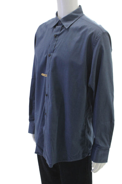 Charles Tyrwhitt Mens Cotton Casual Button Down Shirt Blue Size L