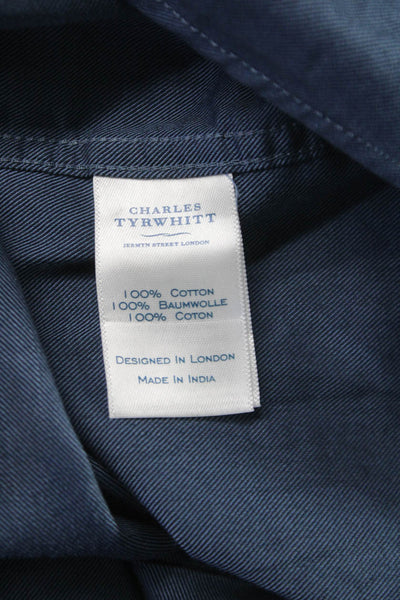 Charles Tyrwhitt Mens Cotton Casual Button Down Shirt Blue Size L