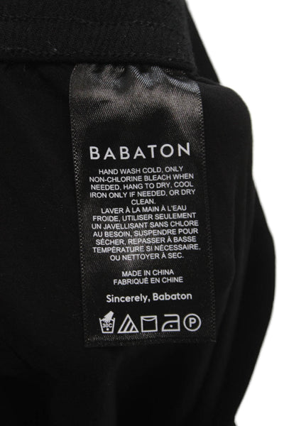 Babaton Womens Cropped Black Viscose Pull On Pants Size S