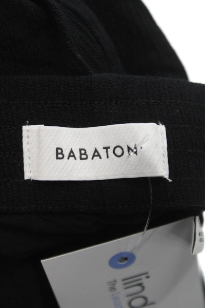 Babaton Womens Cropped Black Viscose Pull On Pants Size S