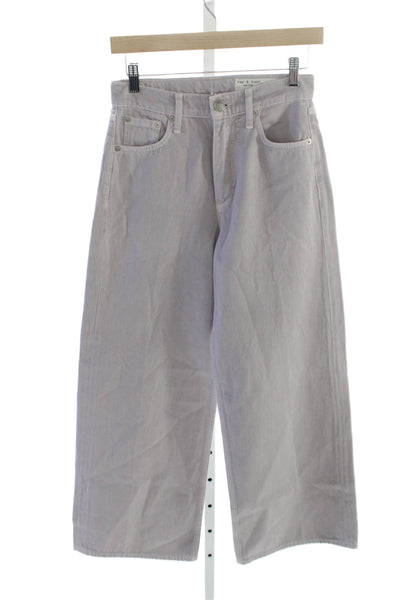 Rag & Bone Womens Wide-Leg Jeans Purple Size 24