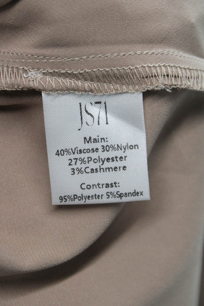JS71 Womens Beige Viscose Slip Dress Sleeveless Scoop Neck Knee Length Size M