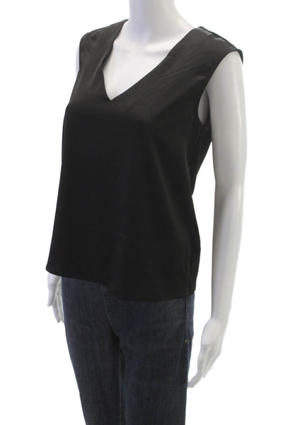 Chriselle Lim Women Black Sleeveless V-Neck Blouse Size XS