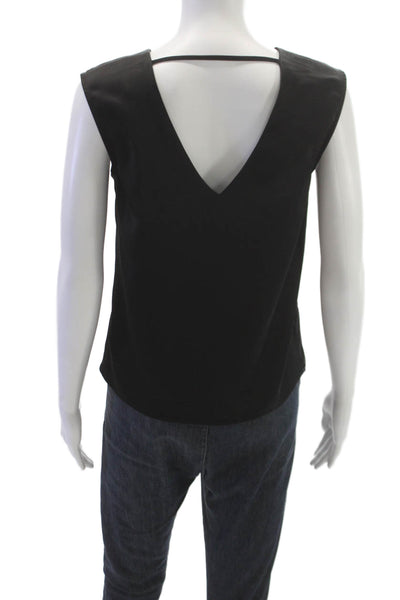 Chriselle Lim Women Black Sleeveless V-Neck Blouse Size XS