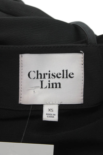 Chriselle Lim Women Black Sleeveless V-Neck Blouse Size XS