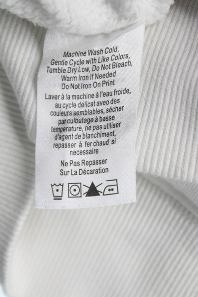 Kerri Rosenthal Womens Pullover White Cotton Heart Crewneck Size S