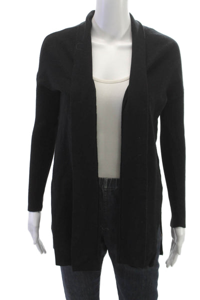 Banana Republic Women Cardigan Black Cotton Collared Long Sleeve Petite Size XS